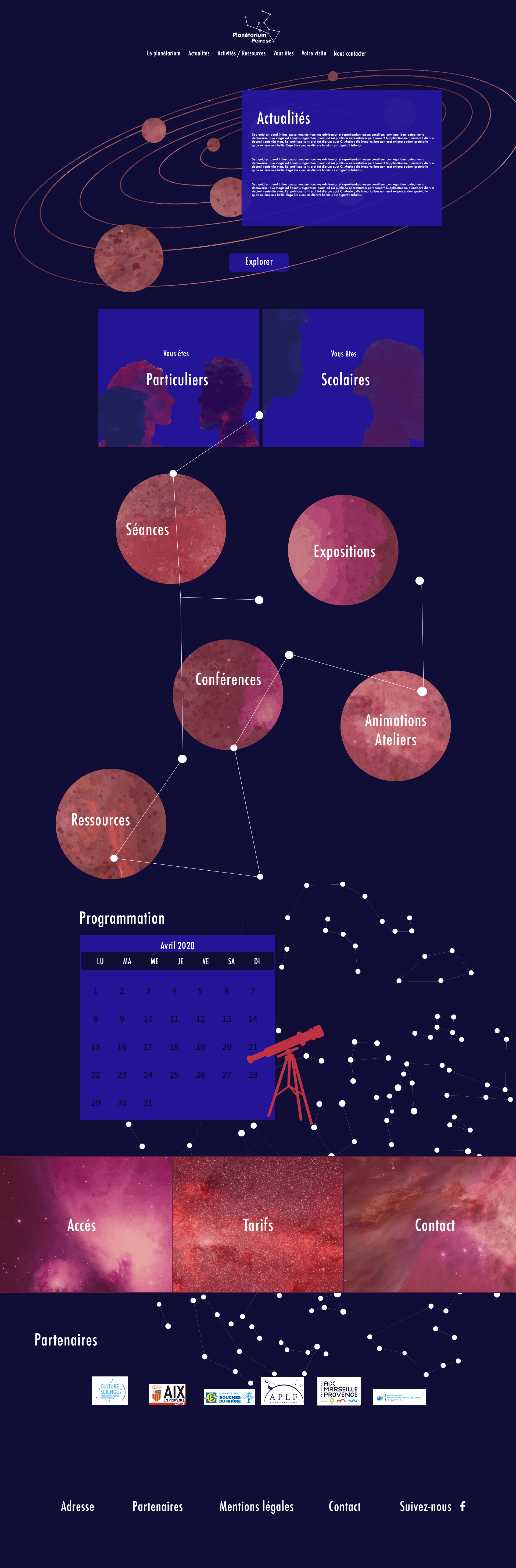 maquette page d'accueil site internet
